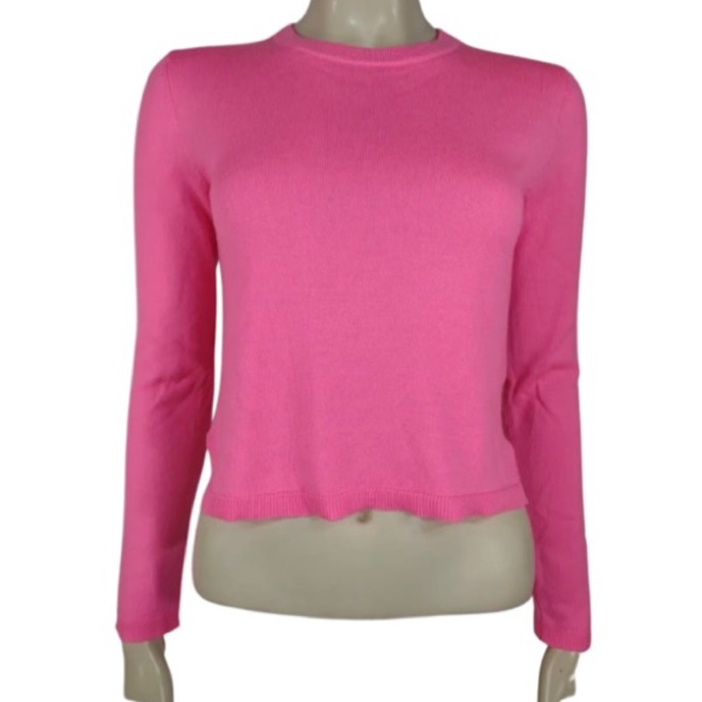 PINK CROPPED PULLOVER SWEATER